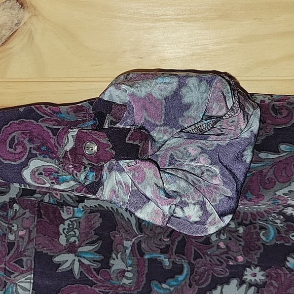Croft & Barrow | Colorful Paisley Print Button Up Top | XL - Picture 7 of 7